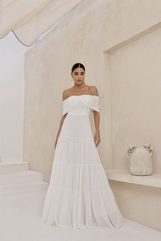 VESTIDO KELLYN OMBRO A OMBRO - OFF WHITE