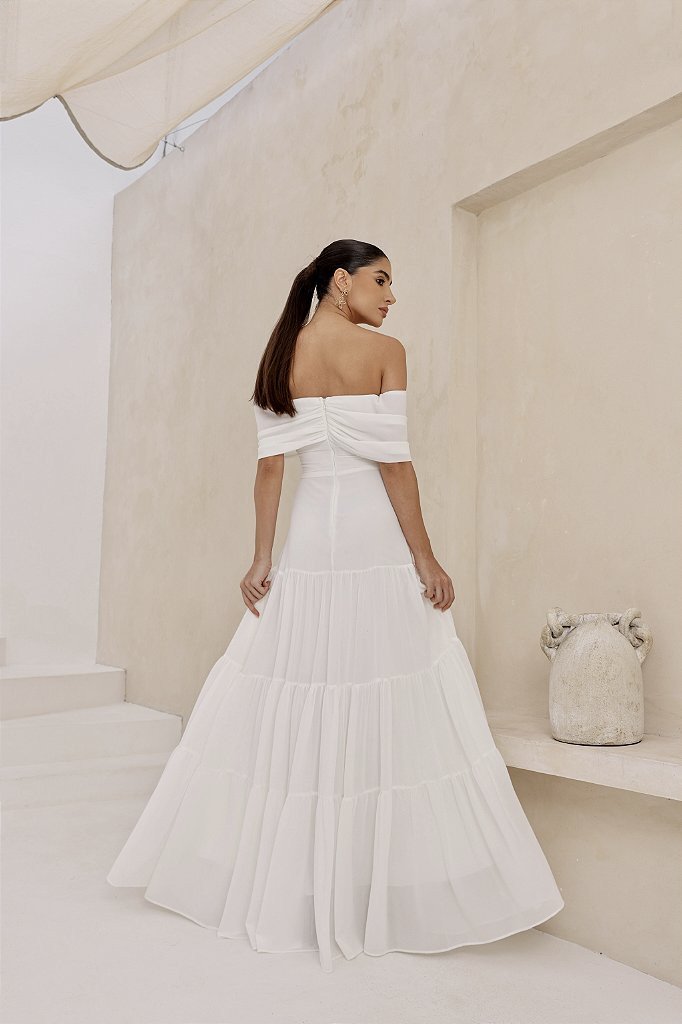 VESTIDO KELLYN OMBRO A OMBRO - OFF WHITE