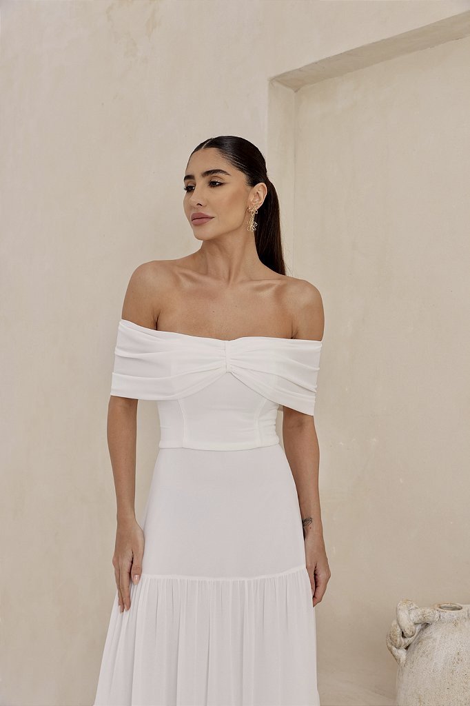 VESTIDO KELLYN OMBRO A OMBRO - OFF WHITE