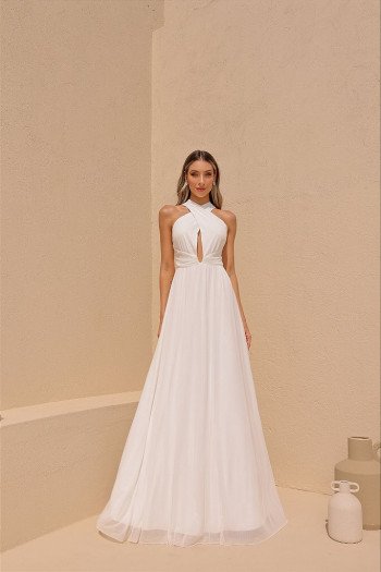 VESTIDO KELLY LONGO TULE NOIVINHAS - OFF WHITE