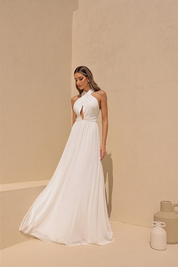 VESTIDO KELLY LONGO TULE NOIVINHAS - OFF WHITE