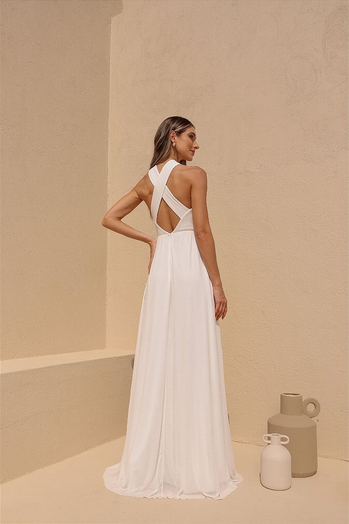 VESTIDO KELLY LONGO TULE NOIVINHAS - OFF WHITE