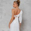VESTIDO LONGUETE UM OMBRO RENNES - OFF WHITE