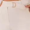 CONJUNTO TÃNIA CROPPED E CALÇA C/DETALHE METAL - OFF WHITE