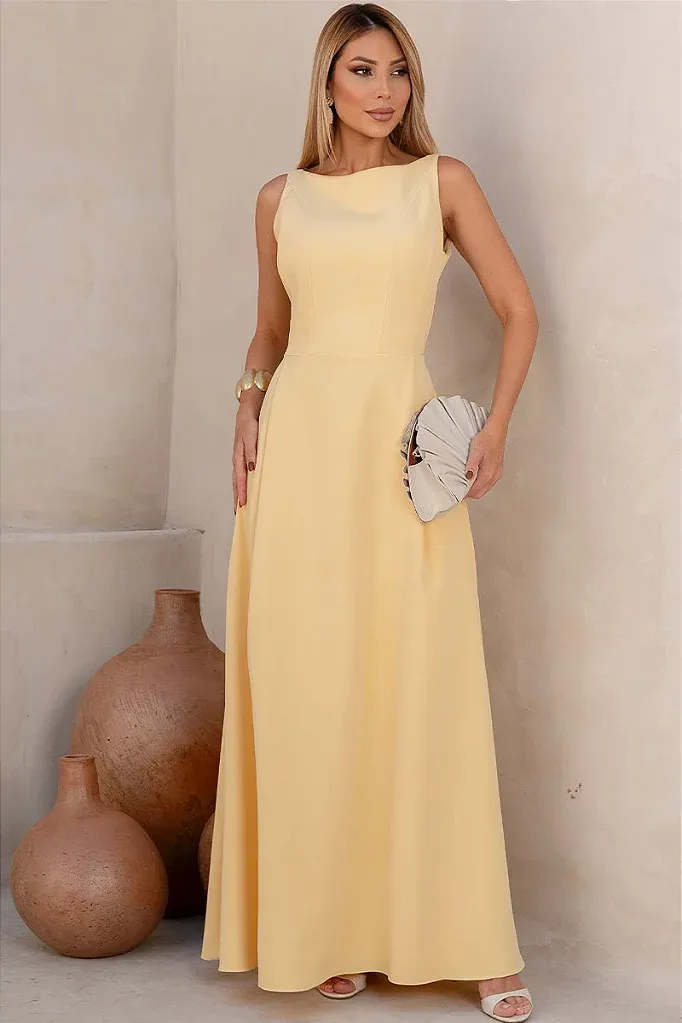 VESTIDO ELIZA LONGO MILANO - AMARELO