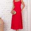 VESTIDO ROCHELE MIDI COM ALÇA LARGA - VERMELHO