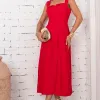 VESTIDO ROCHELE MIDI COM ALÇA LARGA - VERMELHO