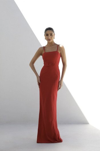 VESTIDO BÁRBARA LONGO LAÇO - VERMELHO