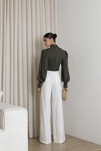 CALÇA ALICE ALFAIATARIA 2 BOTÕES - OFF WHITE