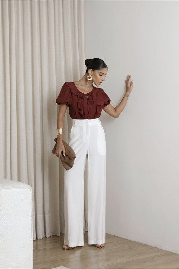 CALÇA ALICE ALFAIATARIA 2 BOTÕES - OFF WHITE