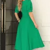 VESTIDO MIDI OHANA MANGA CURTA COM BOLSOS - VERDE