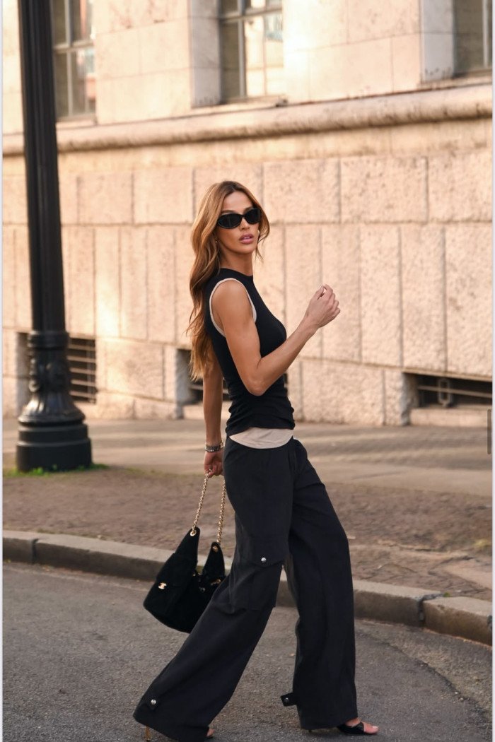 CALÇA NOVA ZELÂNDIA CARGO CUPRO - PRETO
