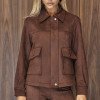JAQUETA JUJU BOMBER SUEDE - MARROM