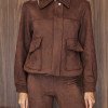 JAQUETA JUJU BOMBER SUEDE - MARROM