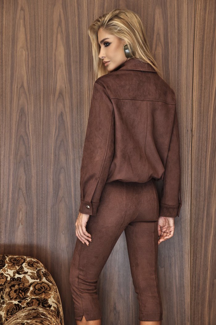 JAQUETA JUJU BOMBER SUEDE - MARROM