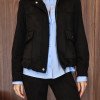 JAQUETA JUJU BOMBER SUEDE - PRETO