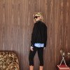 JAQUETA JUJU BOMBER SUEDE - PRETO