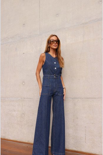 CALÇA BERLIM JEANS BOLSOS - AZUL