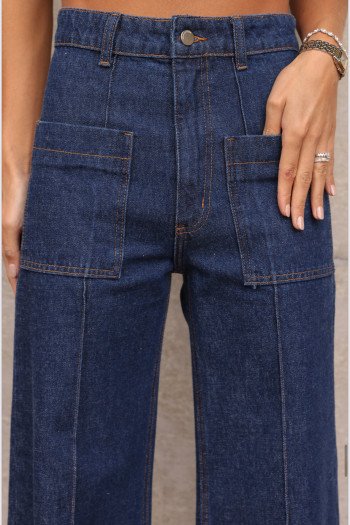 CALÇA BERLIM JEANS BOLSOS - AZUL