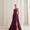 VESTIDO AUSTRÁLIA LONGO BABADOS T.Q.C - FÚCSIA