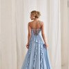 VESTIDO AUSTRÁLIA LONGO BABADOS T.Q.C - AZUL SERENITY