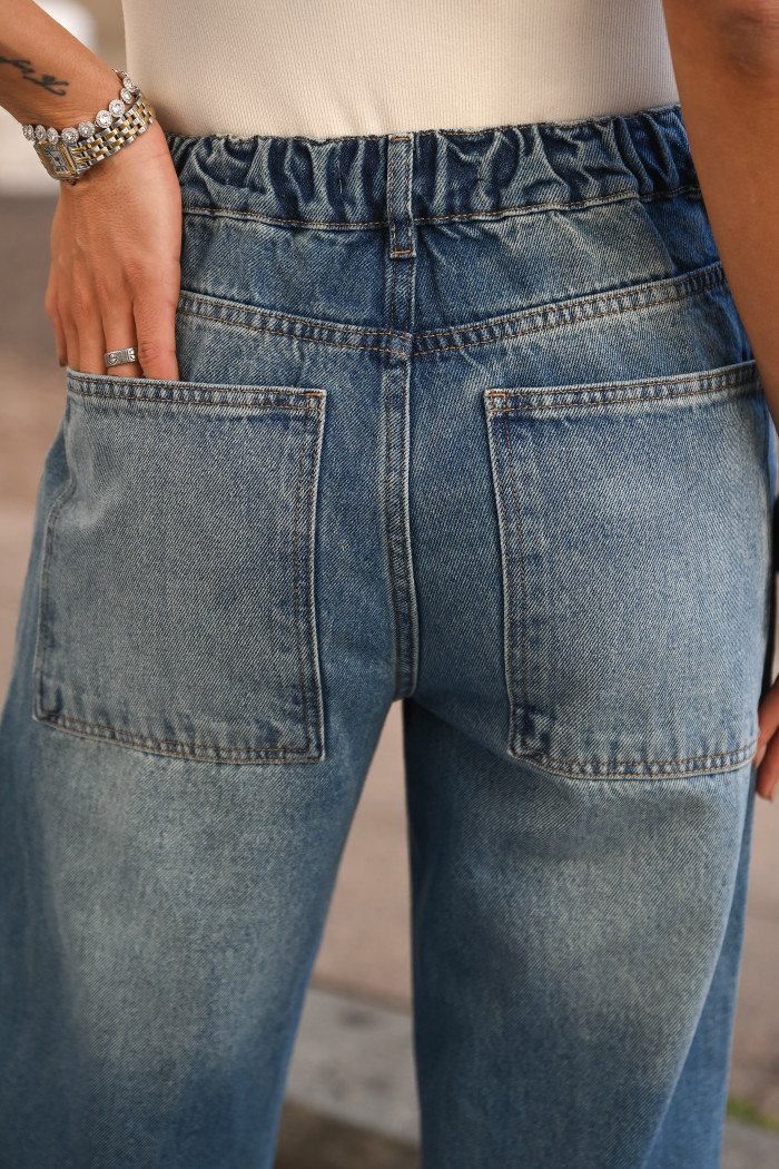 CALÇA KEILA JEANS CÓS ELÁSTICO - AZUL