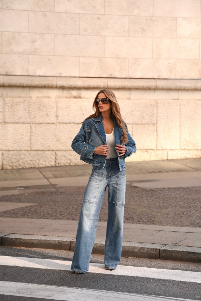 CALÇA KEILA JEANS CÓS ELÁSTICO - AZUL