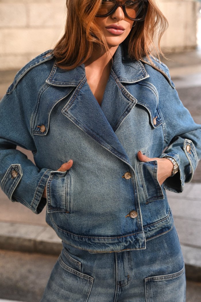 JAQUETA KEILA JEANS - AZUL