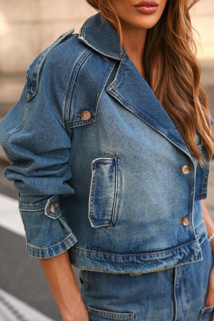 JAQUETA KEILA JEANS - AZUL