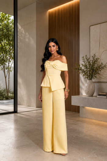 MACACÃO VANESSA ALFAIATARIA PREMIUM  - AMARELO