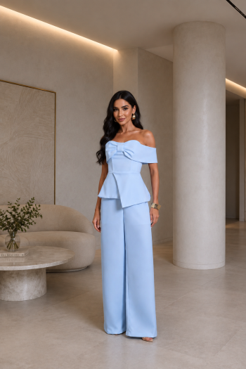 MACACÃO VANESSA ALFAIATARIA PREMIUM  - AZUL CLARO