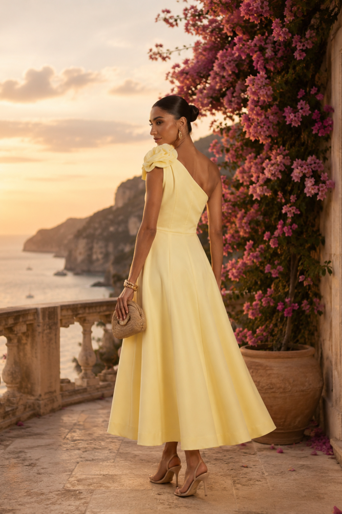 VESTIDO MIDI FLOWERS NULA MANGA - VERDE SÁLVIA 