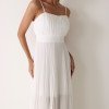 VESTIDO CELINE LONGO PLISSADO CHIFFON - OFF WHITE