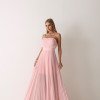 VESTIDO CELINE LONGO PLISSADO CHIFFON - ROSA