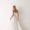 VESTIDO CELINE LONGO PLISSADO CHIFFON - OFF WHITE