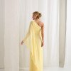 VESTIDO ELÓA CHIFFON NULA MANGA CAPA - AMARELO