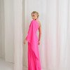 VESTIDO ELÓA CHIFFON NULA MANGA CAPA - PINK
