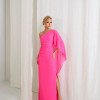 VESTIDO ELÓA CHIFFON NULA MANGA CAPA - PINK