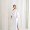VESTIDO ELÓA CHIFFON NULA MANGA CAPA - OFF WHITE