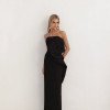 VESTIDO HELOISA ALFAIATARIA LONGUETE MAXI FLOR - PRETO