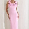 VESTIDO JASMINE LONGUETE TUBINHO FLOWERS ALFAIATARIA - ROSA