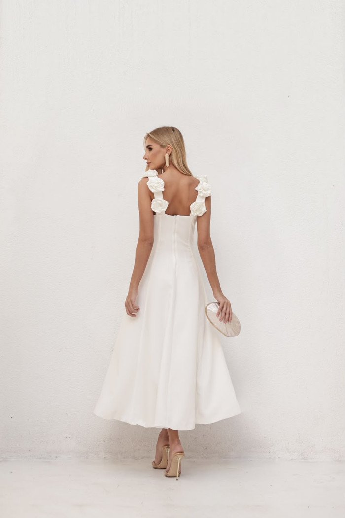 VESTIDO JASMINE GODÊ FLOWERS ALFAIATARIA - OFF WHITE