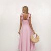 VESTIDO JASMINE GODÊ FLOWERS ALFAIATARIA - ROSA