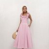 VESTIDO JASMINE GODÊ FLOWERS ALFAIATARIA - ROSA