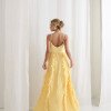 VESTIDO LIZ SAIA PLISSADA BABADO - AMARELO