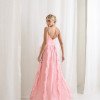 VESTIDO LIZ SAIA PLISSADA BABADO - ROSA