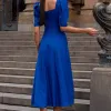 VESTIDO BALI MIDI MANGA BUFANTE - AZUL ROYAL