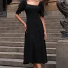 VESTIDO BALI MIDI MANGA BUFANTE - PRETO