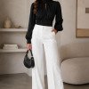BLUSA CROPPED SIENA CHIFFON MANGA LONGA - PRETO