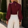 BLUSA CROPPED SIENA CHIFFON MANGA LONGA - VINHO